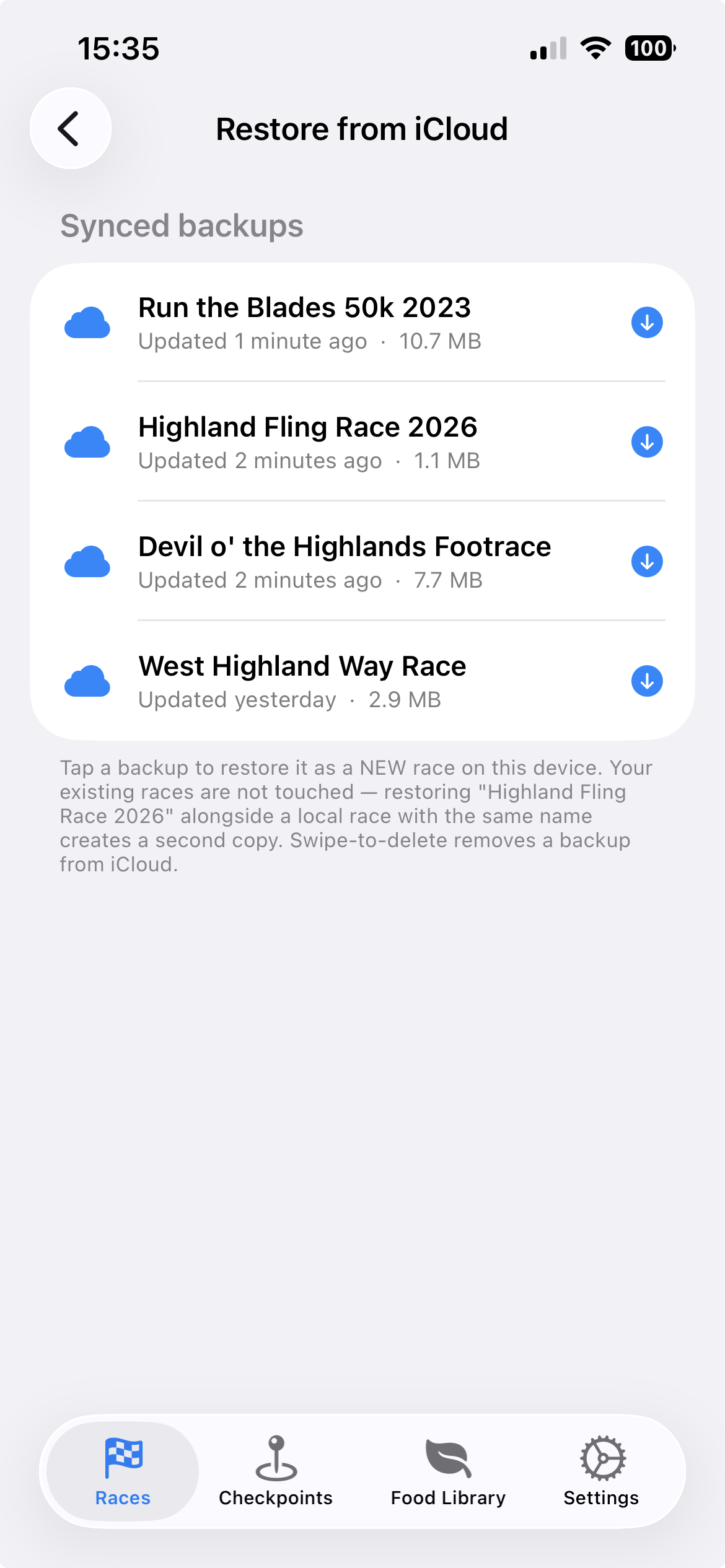 Restore from iCloud