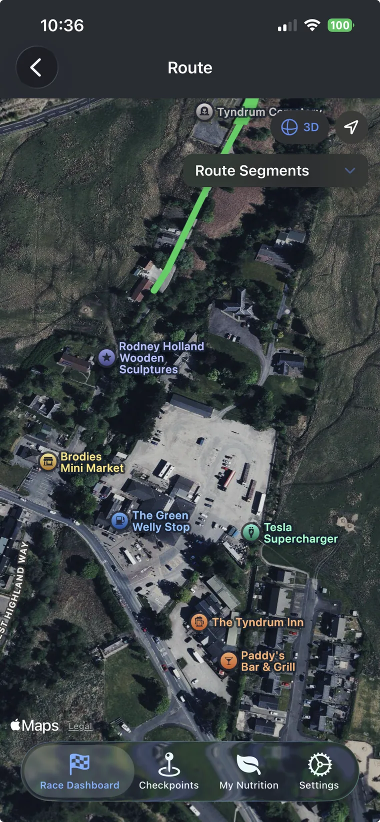 Interactive 3D route map