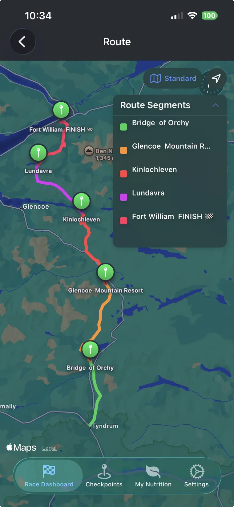 Interactive route map