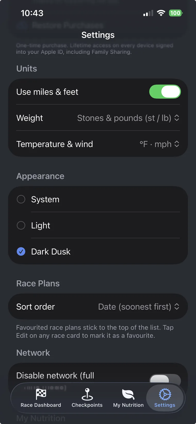 App settings